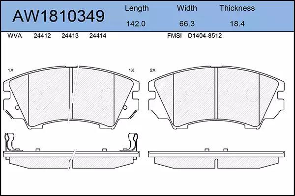 Тормозные колодки AYWIPARTS AW1810349