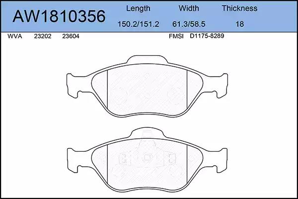 Тормозные колодки AYWIPARTS AW1810356