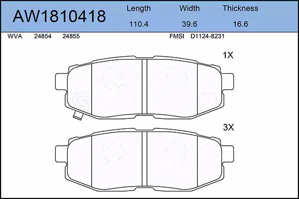 Тормозные колодки AYWIPARTS AW1810418