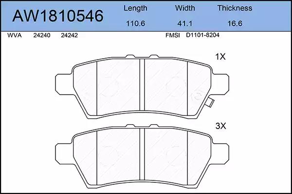 Тормозные колодки AYWIPARTS AW1810546