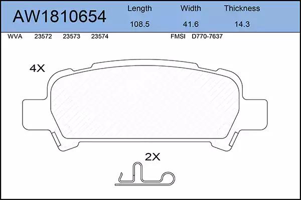 Тормозные колодки AYWIPARTS AW1810654