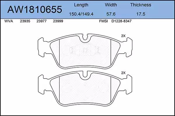 Тормозные колодки AYWIPARTS AW1810655