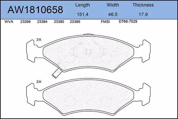 Тормозные колодки AYWIPARTS AW1810658