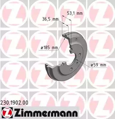 Тормозной барабан ZIMMERMANN 230.1902.00