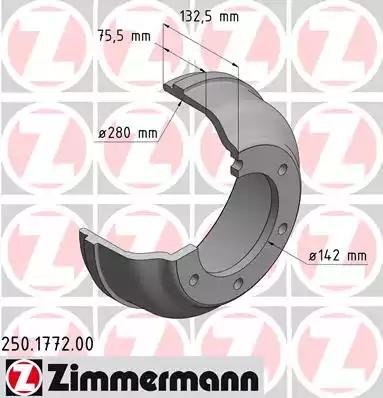 Тормозной барабан ZIMMERMANN 250.1772.00
