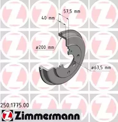 Тормозной барабан ZIMMERMANN 250.1775.00