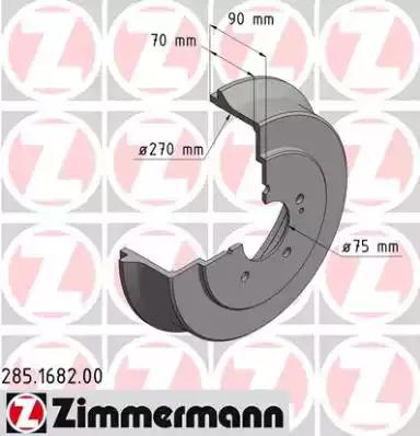 Тормозной барабан ZIMMERMANN 285.1682.00