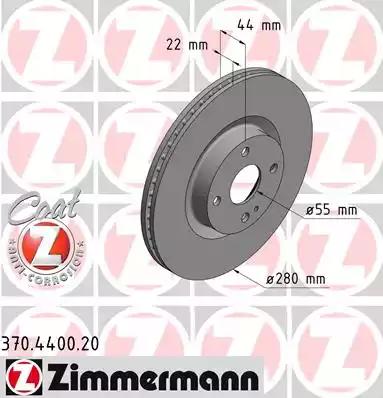Тормозной диск ZIMMERMANN 370.4400.20 COAT Z