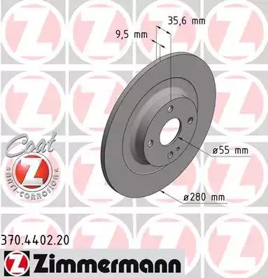 Тормозной диск ZIMMERMANN 370.4402.20 COAT Z