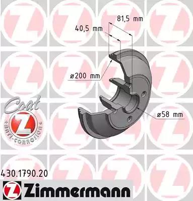 Тормозной барабан ZIMMERMANN 430.1790.20