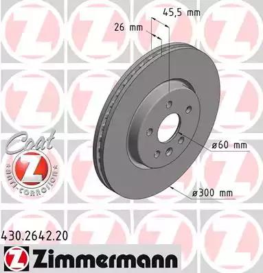 Тормозной диск ZIMMERMANN 430.2642.20 COAT Z
