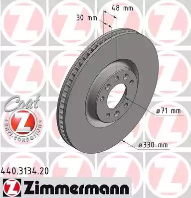 Тормозной диск ZIMMERMANN 440.3134.20 COAT Z