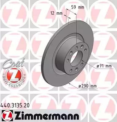 Тормозной диск ZIMMERMANN 440.3135.20 COAT Z