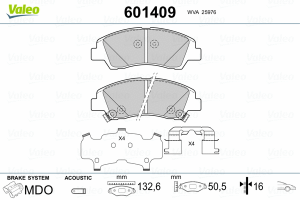 Тормозные колодки VALEO 601409