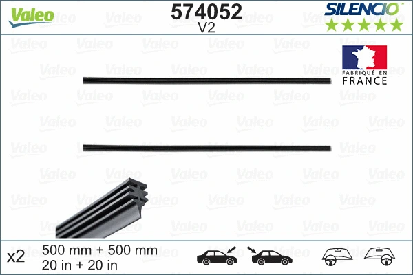 Резинка стеклоочистителя VALEO 574052 - Фото 3