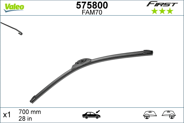 Щетка стеклоочистителя VALEO 575800 FIRST FLATBLADE AM