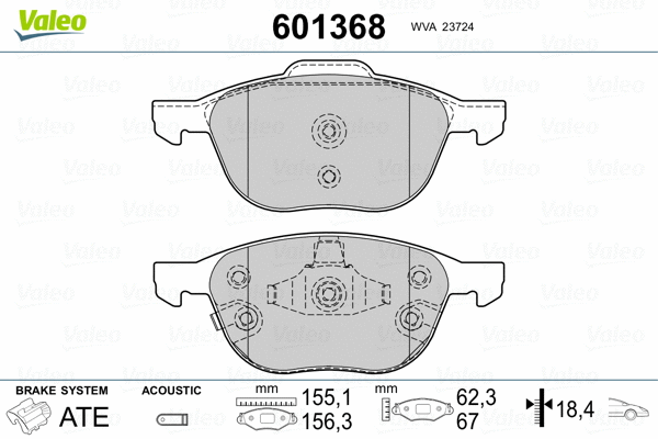 Тормозные колодки VALEO 601368