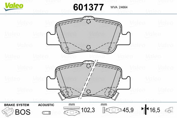Тормозные колодки VALEO 601377