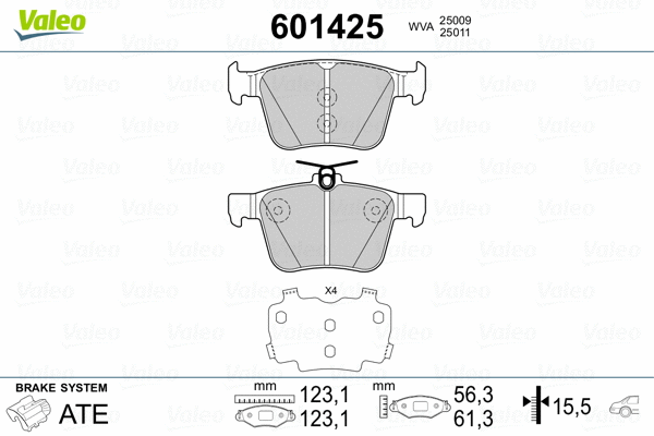 Тормозные колодки VALEO 601425