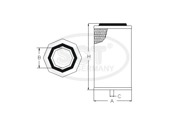 Фильтр воздушный SCT SB 025 - Фото 1