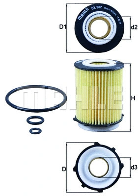 Масляный фильтр MAHLE OX 982D