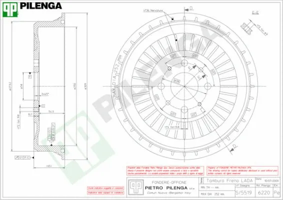 Тормозной барабан PILENGA 6220