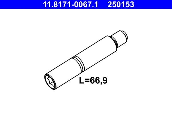 Направляющий болт, корпус скобы тормоза ATE 11.8171-0067.1