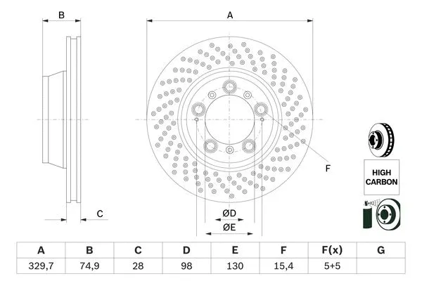 Тормозной диск BOSCH 0 986 479 582 - Фото 4