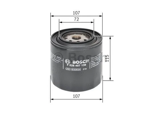 Масляний фільтр BOSCH F 026 407 136 - Фото 3