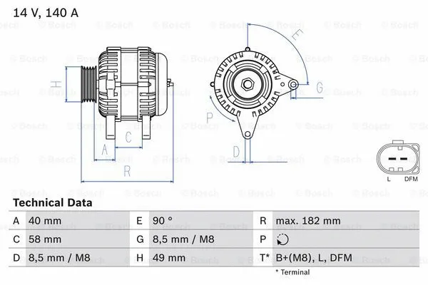 Генератор BOSCH 0 986 083 050