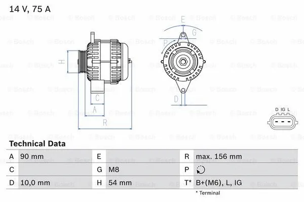 Генератор BOSCH 0 986 081 950