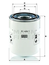 Фильтр системы привода рабочего оборудования MANN W 1428/1