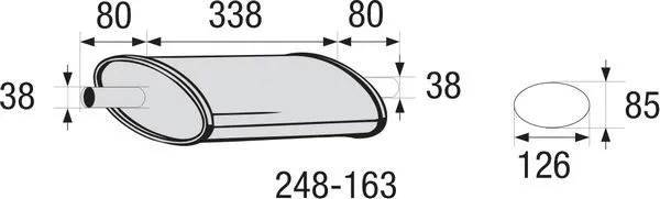 Середній глушник вихлопних газів, універсальний BOSAL 248-163