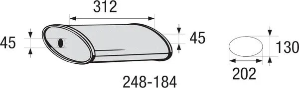Средний глушитель выхлопных газов, универсальный BOSAL 248-184