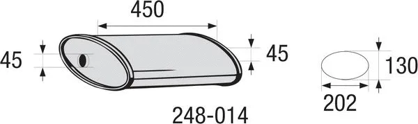 Средний глушитель выхлопных газов, универсальный BOSAL 248-014
