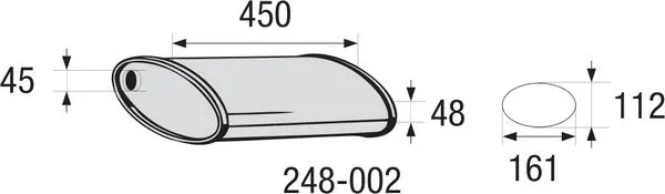 Середній глушник вихлопних газів, універсальний BOSAL 248-002