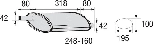 Середній глушник вихлопних газів, універсальний BOSAL 248-160