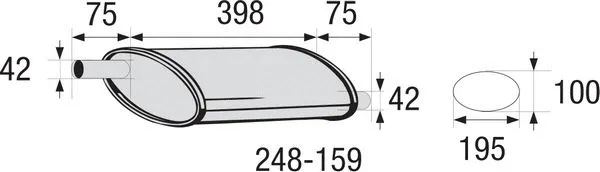 Середній глушник вихлопних газів, універсальний BOSAL 248-159