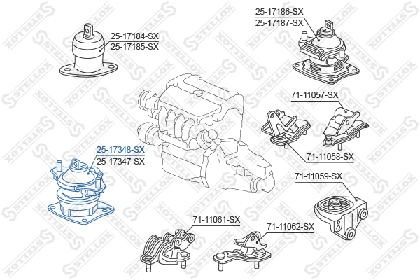Подушка двигателя STELLOX 25-17348-SX