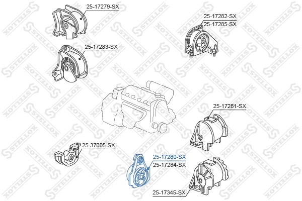 Подушка двигателя STELLOX 25-17280-SX - Фото 1