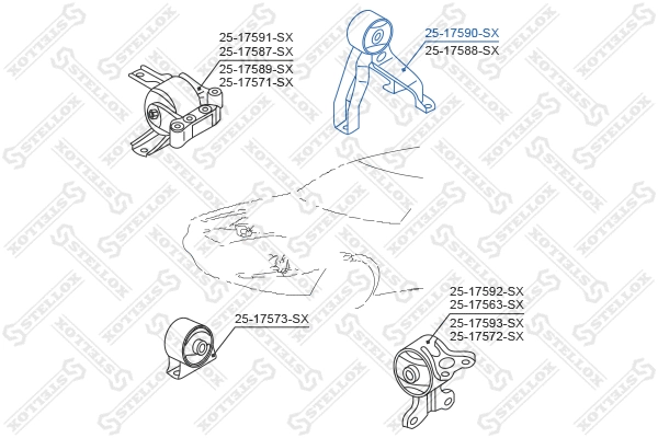 Подушка двигателя STELLOX 25-17590-SX - Фото 1