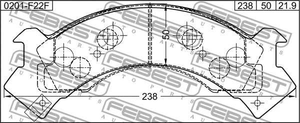Тормозные колодки FEBEST 0201-F22F - Фото 1
