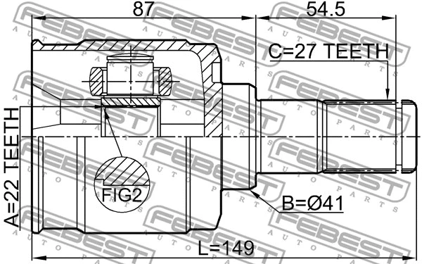 ШРУС FEBEST 1211-SD11MT - Фото 1