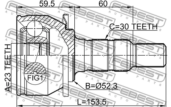 ШРУС FEBEST 1810-ASJ14AT - Фото 1