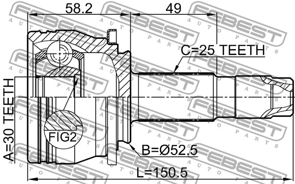 ШРУС FEBEST 1010-T300 - Фото 1