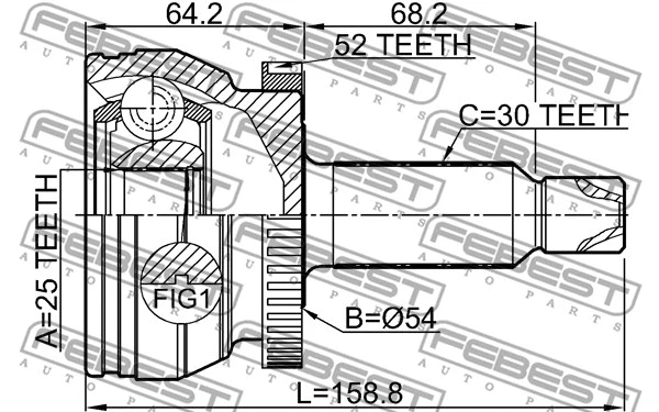 ШРКШ FEBEST 2210-XM12A52 - Фото 1