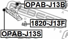 Сайлентблок важеля FEBEST OPAB-J13S - Фото 1