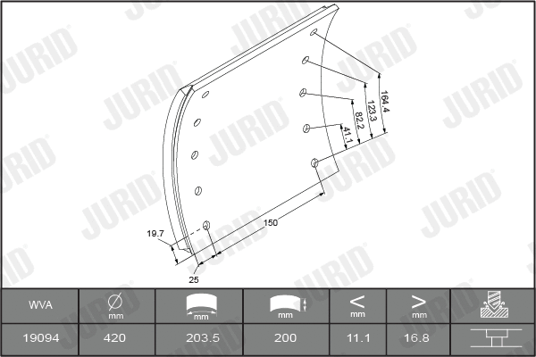 Тормозные колодки JURID 1909401070