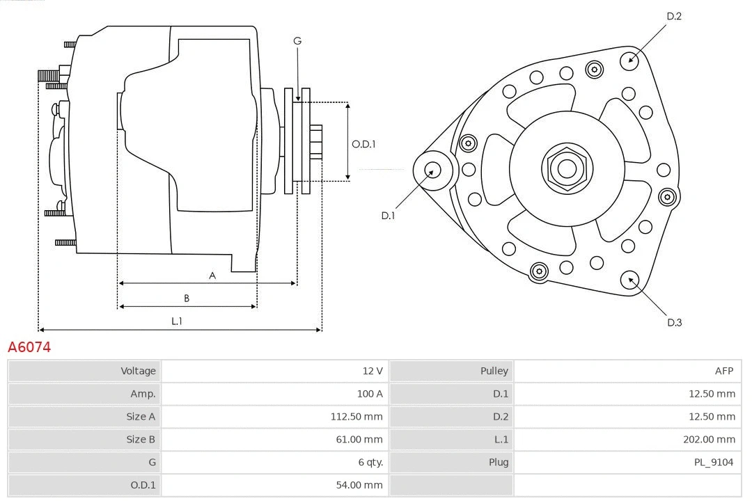Генератор AS-PL A6074 6 - DEN. Ver. DISCONTINUED - Фото 4