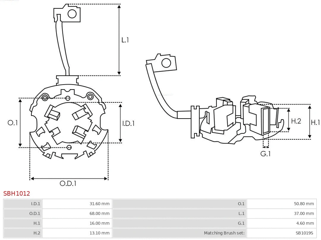Щеткодержатель AS-PL SBH1012 - Фото 1